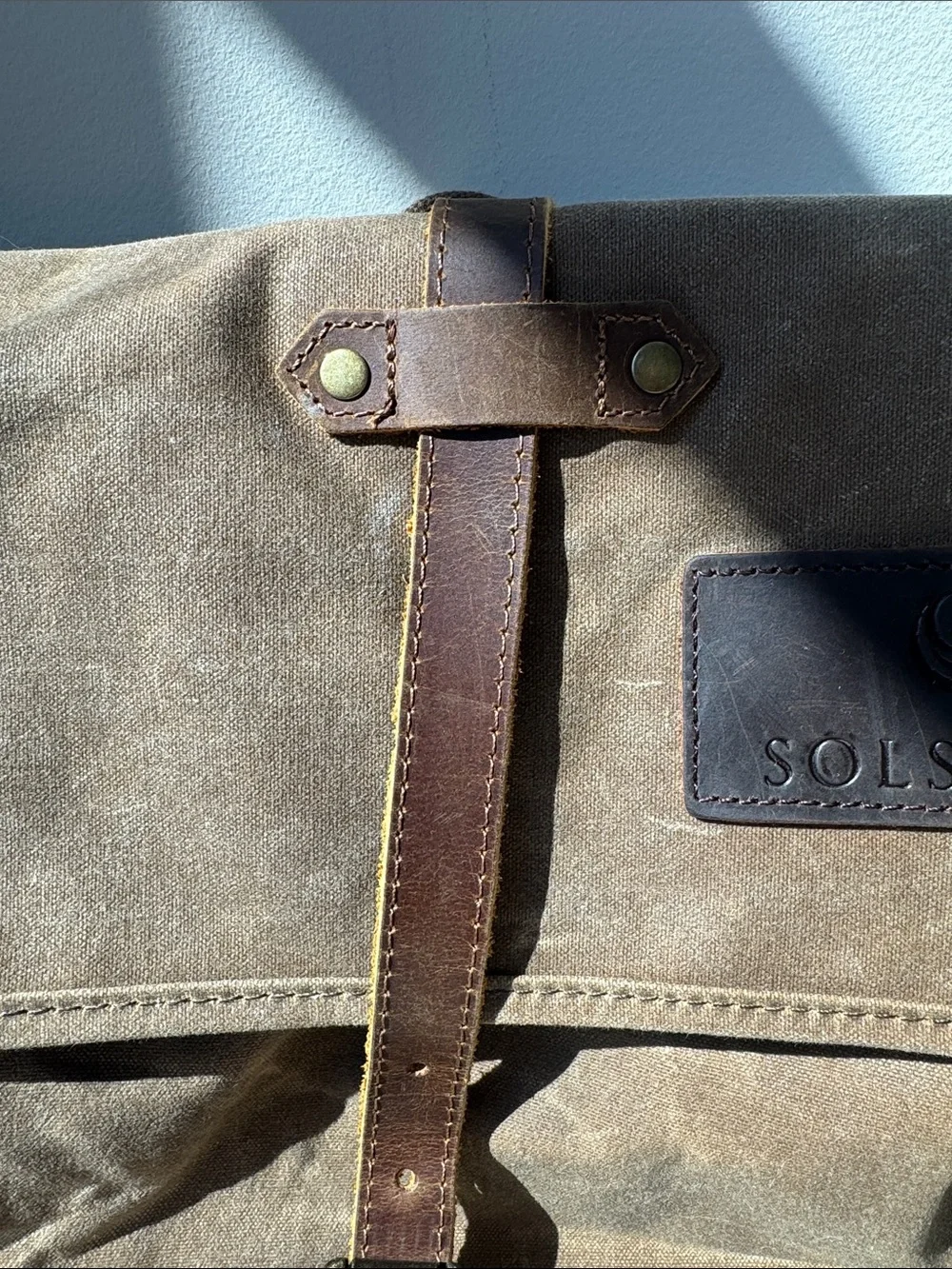 Solstice Waxed Canvas & Leather Laptop Backpack NWOT